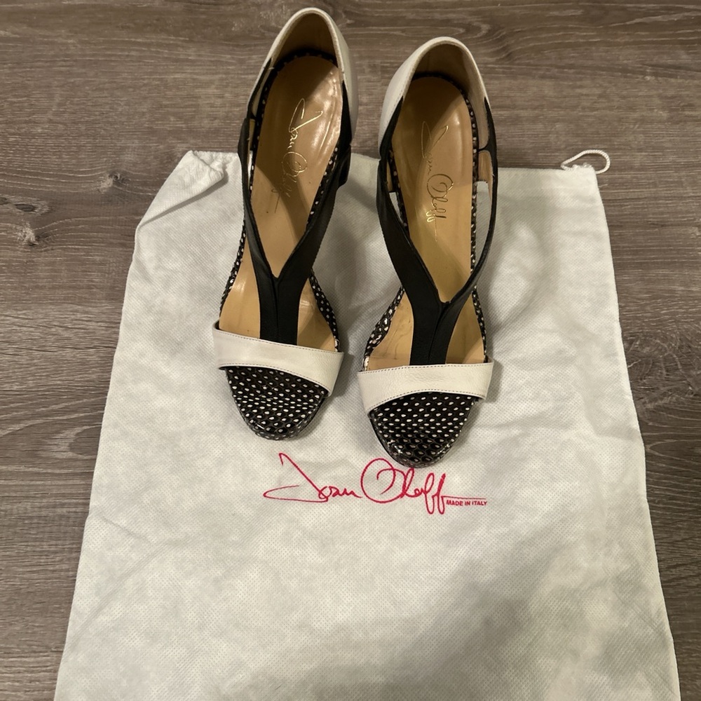 Elegant Black and White Heels by Joan Oloff